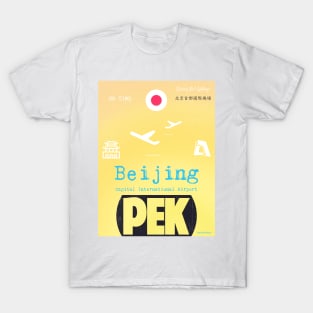 PEK Beijing airport code yellow T-Shirt